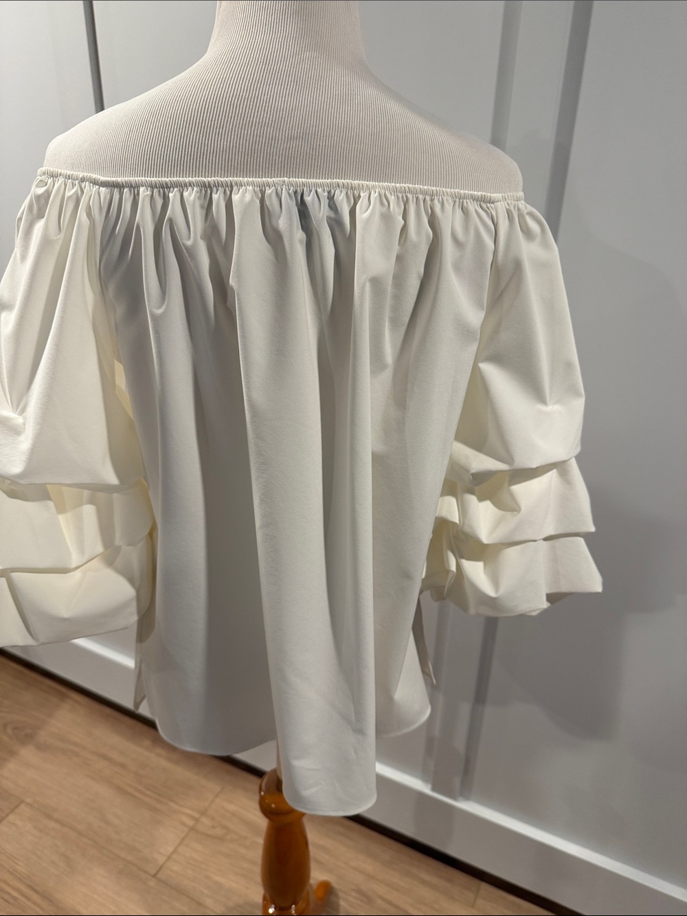 Joseph Ribkoff white Off-Shoulder Ruffle Sleeve Top - Picture 3 of 11